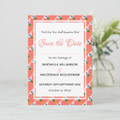 INDIA Patriotic Wedding Special Celebration Coral Save The Date (Stehend Vorderseite)