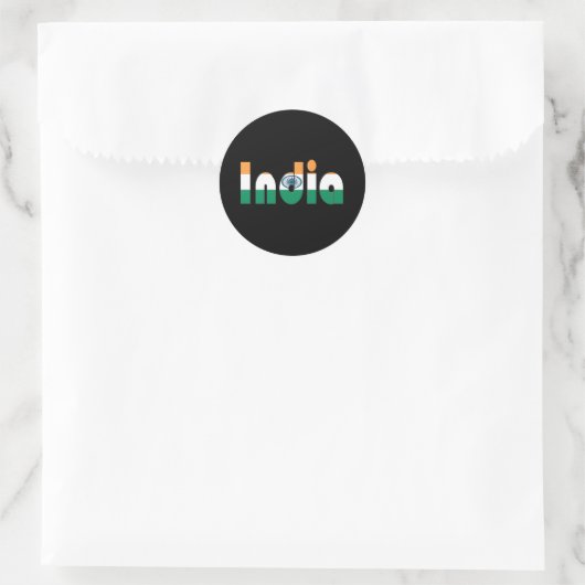 India Runder Aufkleber (Tasche)