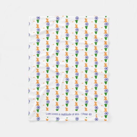 INDIA Scripture Christliche LIEBE deckt White ab Fleecedecke (Vorderseite)
