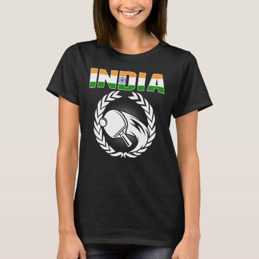 India Table Tennis Indian Ping Pong Supporter Spo T-Shirt (Vorderseite)