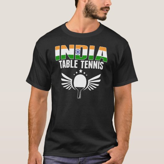 India Table Tennis Support Indian Ping Pong Team T-Shirt (Vorderseite)