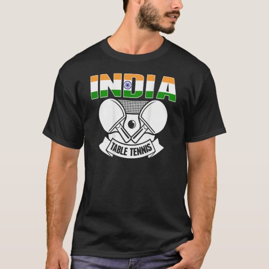 India Table Tennis Support Indian Ping Pong Team T-Shirt (Vorderseite)