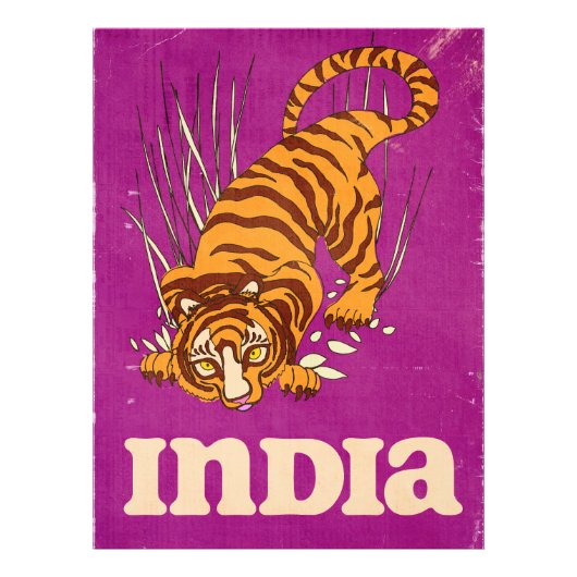 India Tiger Vintage travel poster (Vorne)