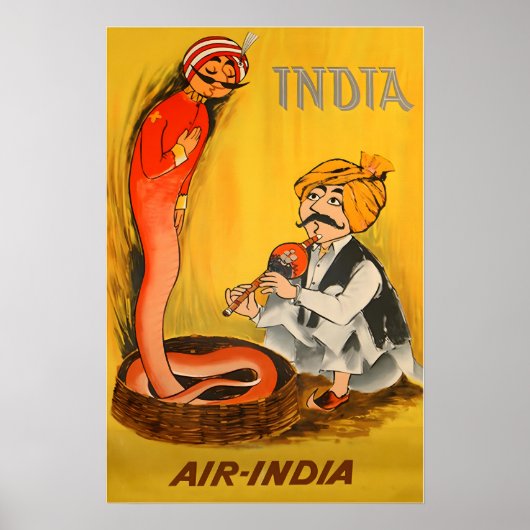 India Travel Poster Air-India Art Indian Print (Vorne)
