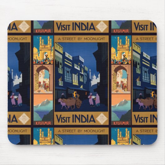India Travel Poster Collage Mousepad (Vorne)