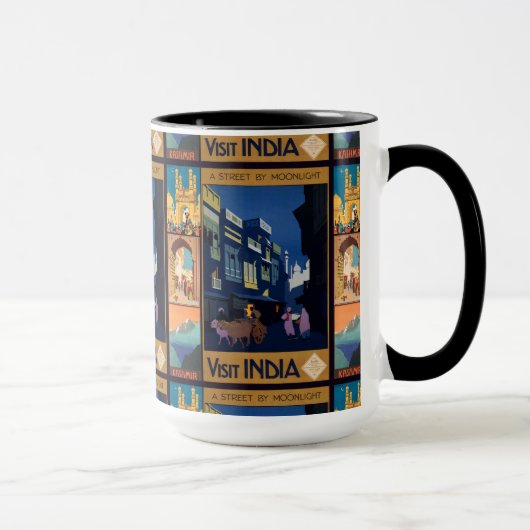 India Travel Poster Collage Tasse (Rechts)