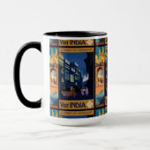 India Travel Poster Collage Tasse (Links)