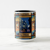 India Travel Poster Collage Tasse (Zentrum)