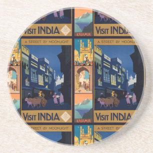 India Travel Poster Collage Untersetzer