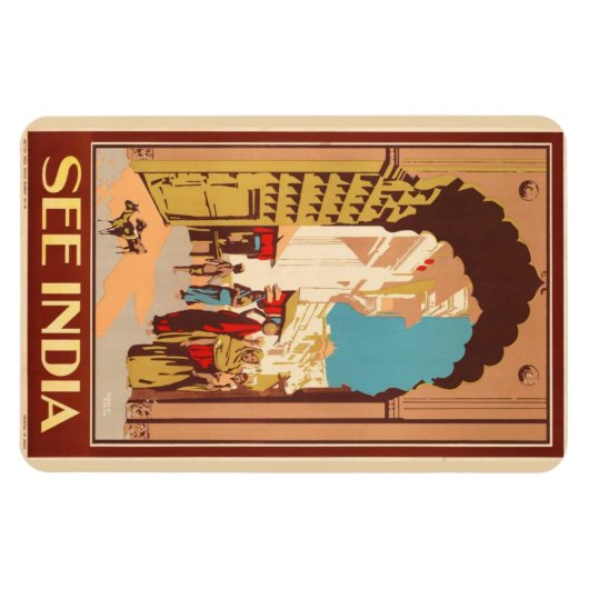 India Travel Poster Magnet (Horizontal)