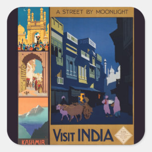 India Travel Poster sammelt Aufkleber