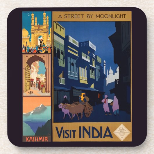 India Travel Poster sammelt Untersetzer (Vorderseite)