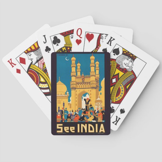 India Travel Poster Spielkarten (Rückseite)