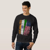 India USA Flag - Indian American Sweatshirt (Vorne ganz)