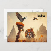 India Vintage Tourism Travel Add Postkarte (Vorne/Hinten)