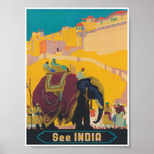India Vintage Travel Poster