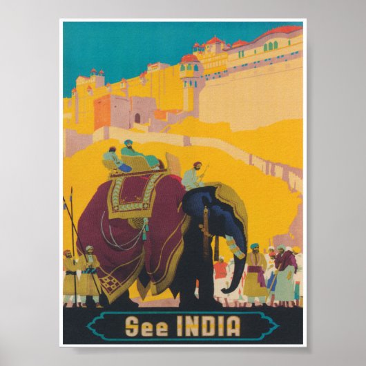 India Vintage Travel Poster (Vorne)
