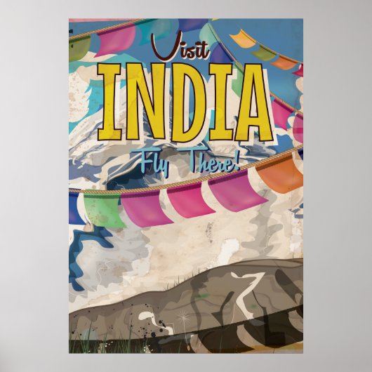 India Vintage Travel Poster (Vorne)