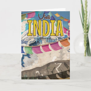 India Vintage Travel Poster Feiertagskarte