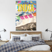 India Vintage Travel Poster Leinwanddruck (Insitu (Schlafzimmer))