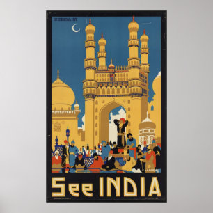 India Vintage Travel Poster und Retro Prints