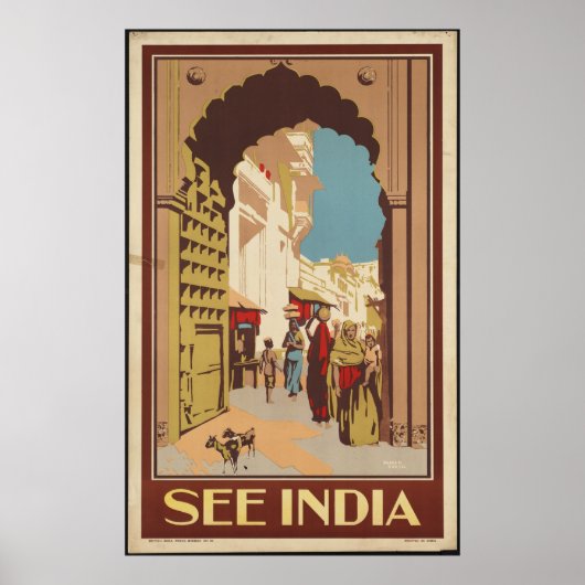 India Vintage Travel Poster und Retro Prints (Vorne)