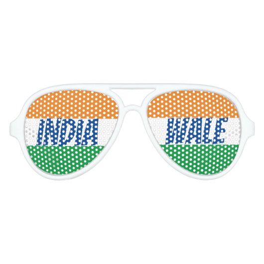 India Wale Tiranga Indian Tricolor Flag Partybrille (Vorderseite)