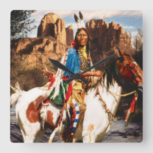 Indian 1A Clock Quadratische Wanduhr