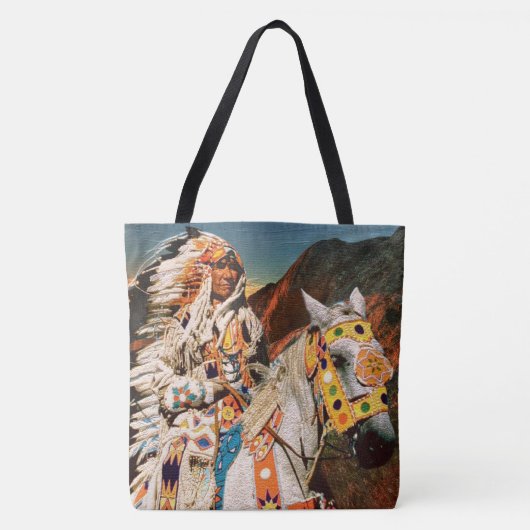 Indian 1B All-Over-Print Tote Bag Tasche (Vorderseite)