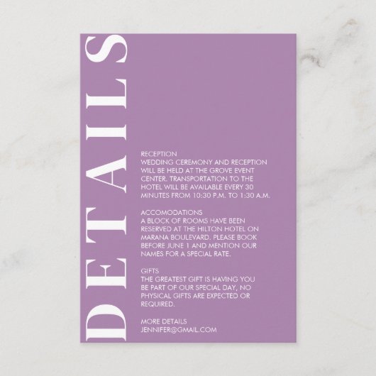 Indian African Violet Enclosure Card Begleitkarte (Vorderseite)