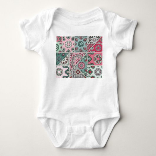Indian Arabic Patchwork Quilt Vintag Baby Strampler (Vorderseite)