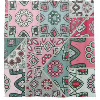 Indian Arabic Patchwork Quilt Vintag Duschvorhang