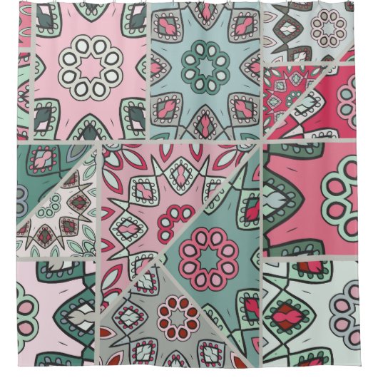 Indian Arabic Patchwork Quilt Vintag Duschvorhang (Vorderseite)