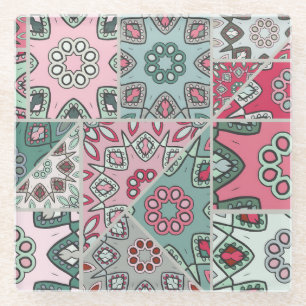 Indian Arabic Patchwork Quilt Vintag Glasuntersetzer