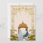 Indian Arch Floral Ästhetische Hochzeit Einladung (Rückseite)