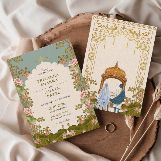 Indian Arch Floral Ästhetische Hochzeit Einladung