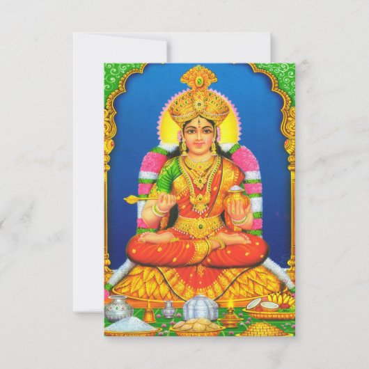 Indian Art Lakshmi Goddess Hindu Religion Dankeskarte (Vorderseite)
