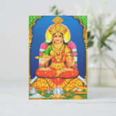 Indian Art Lakshmi Goddess Hindu Religion Dankeskarte (Stehend Vorderseite)