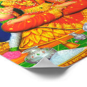 Indian Art Lakshmi Goddess Hindu Religion Poster (Ecke)