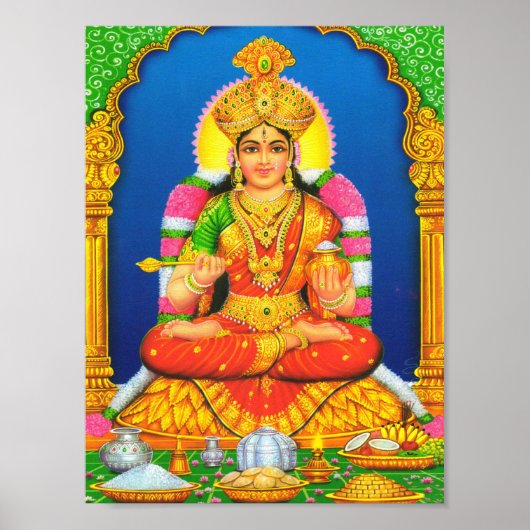 Indian Art Lakshmi Goddess Hindu Religion Poster (Vorne)