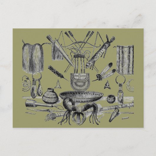 Indian Artifakts Postcard Postkarte (Vorderseite)