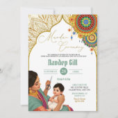 Indian Baby Boy Mundan Zeremonie Einladung (Vorderseite)