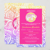 Indian Baby First Rice Annaprashana Zeremonie Einladung (Vorne/Hinten)
