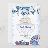 Indian Baby Shower Godh Bharai Hindu Blue Einladung (Vorderseite)