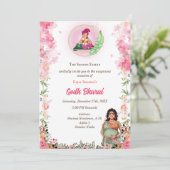 Indian Baby Shower Godh Bharai Hindu Einladung (Stehend Vorderseite)