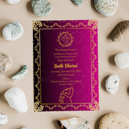 Indian Baby Shower Godh Bharai Hindu Einladung