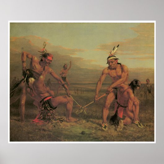 Indian Ball Game, 1843, American West Painting Poster (Vorne)