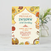 Indian Birthday Meal Dinner Party Einladung (Stehend Vorderseite)