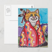 Indian Blanket Cat - Südwestliche Postkarte - nied (Vorne/Hinten)