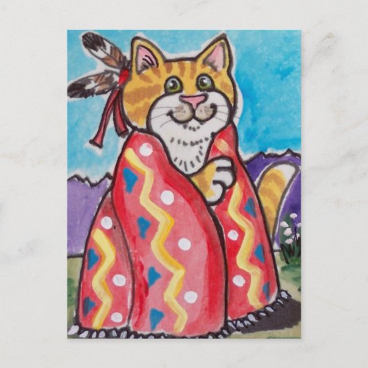 Indian Blanket Cat - Südwestliche Postkarte - nied (Vorderseite)